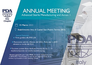 PDA Italy Chapter Annual Meeting - Advanced Sterile Manufacturing and Annex 1